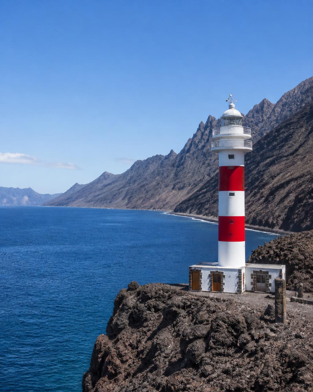 Leuchtturm an der Küste Teneriffas